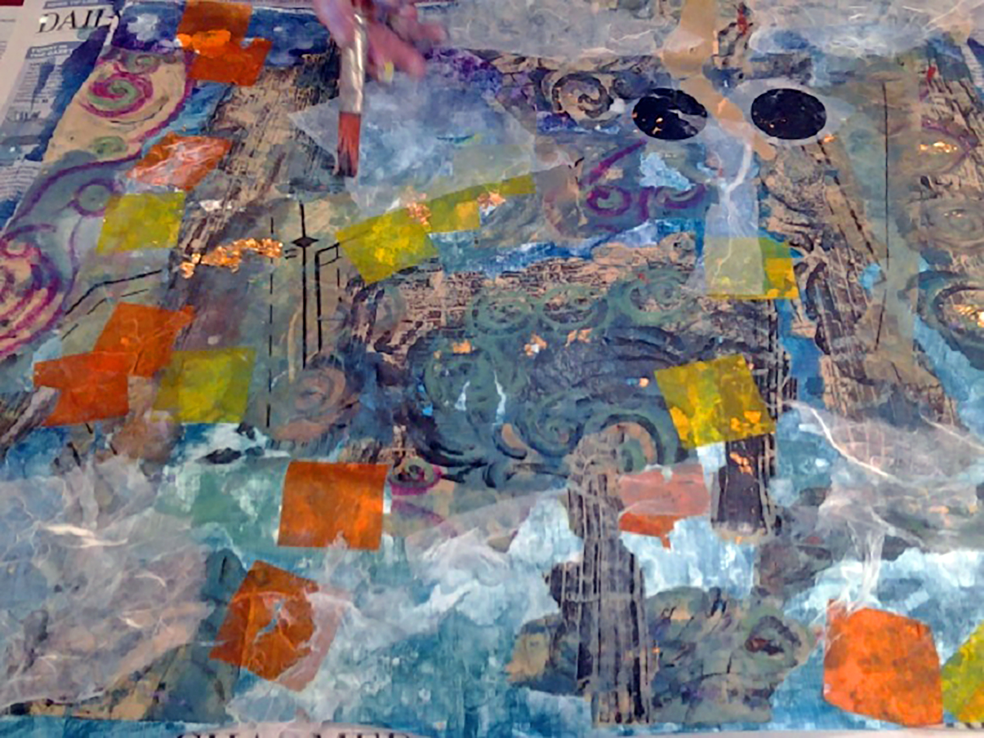 Image - Painting & Collaging on Tyvek - Dimond
